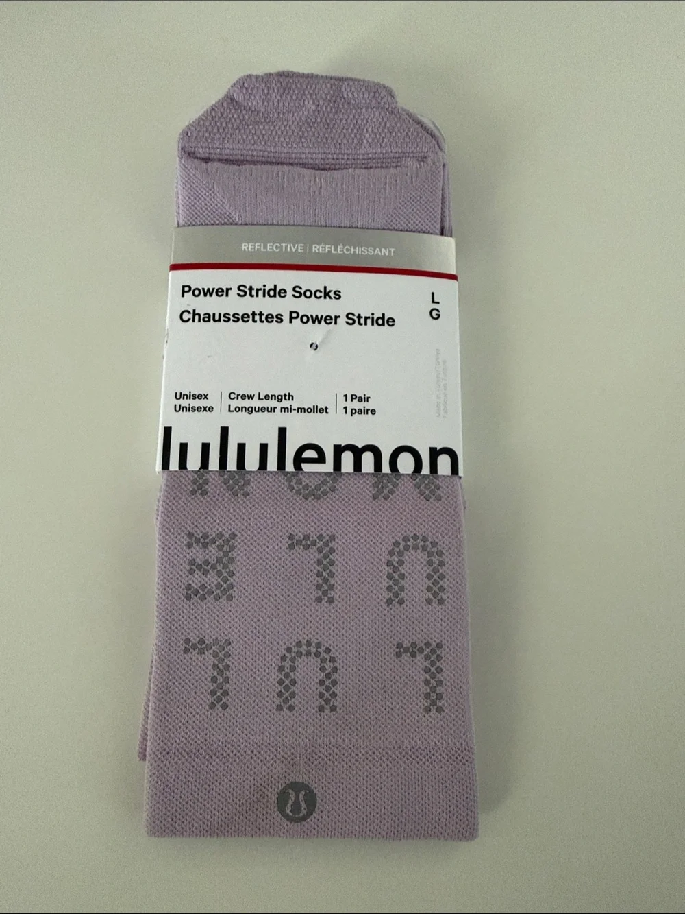 Lululemon - Power Stride Reflective Socks - Crew Length - NWT